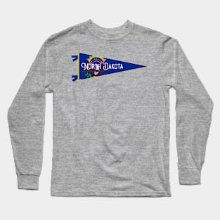 North Dakota Flag Pennant Long Sleeve T-Shirt